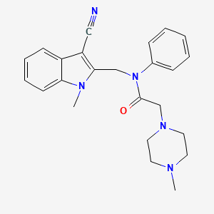 N-[(3-cyano-1-methyl-1H-indol-2-yl)methyl]-2-(4-methylpiperazin-1-yl)-N-phenylacetamide