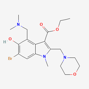 molecular formula C20H28BrN3O4 B3462492 ethyl 6-bromo-4-[(dimethylamino)methyl]-5-hydroxy-1-methyl-2-(4-morpholinylmethyl)-1H-indole-3-carboxylate 