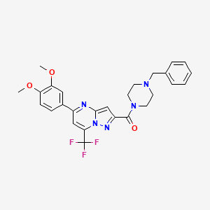 2-[(4-benzyl-1-piperazinyl)carbonyl]-5-(3,4-dimethoxyphenyl)-7-(trifluoromethyl)pyrazolo[1,5-a]pyrimidine