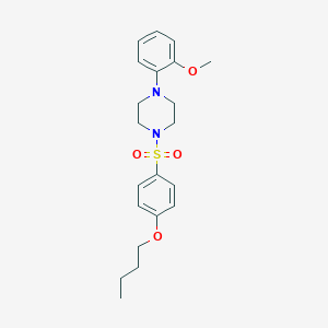 molecular formula C21H28N2O4S B346256 1-[(4-Butoxyphenyl)sulfonyl]-4-(2-methoxyphenyl)piperazine 