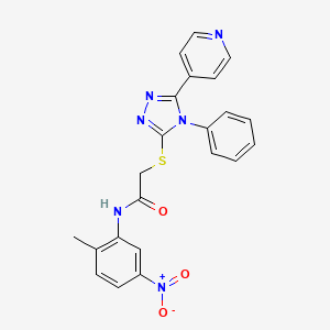 N-(2-methyl-5-nitrophenyl)-2-{[4-phenyl-5-(4-pyridinyl)-4H-1,2,4-triazol-3-yl]thio}acetamide