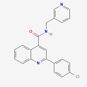 molecular formula C22H16ClN3O B3462586 2-(4-chlorophenyl)-N-(3-pyridinylmethyl)-4-quinolinecarboxamide 