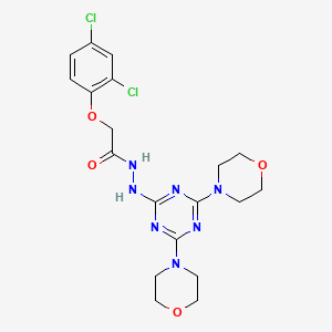 molecular formula C19H23Cl2N7O4 B3462590 2-(2,4-dichlorophenoxy)-N'-(4,6-dimorpholin-4-yl-1,3,5-triazin-2-yl)acetohydrazide 