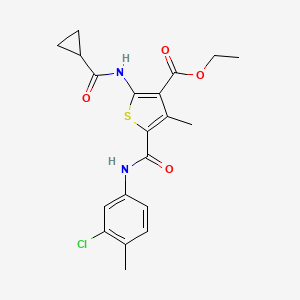 ETHYL 5-[(3-CHLORO-4-METHYLPHENYL)CARBAMOYL]-2-CYCLOPROPANEAMIDO-4-METHYLTHIOPHENE-3-CARBOXYLATE