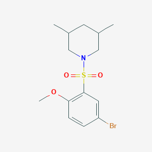 molecular formula C14H20BrNO3S B346262 1-(5-Bromo-2-methoxyphenyl)sulfonyl-3,5-dimethylpiperidine CAS No. 426217-65-4