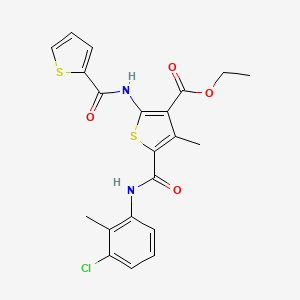 molecular formula C21H19ClN2O4S2 B3462626 ethyl 5-{[(3-chloro-2-methylphenyl)amino]carbonyl}-4-methyl-2-[(2-thienylcarbonyl)amino]-3-thiophenecarboxylate 