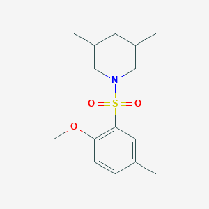 molecular formula C15H23NO3S B346263 1-[(2-Methoxy-5-methylphenyl)sulfonyl]-3,5-dimethylpiperidine CAS No. 446309-24-6