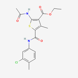 molecular formula C18H19ClN2O4S B3462632 ethyl 2-(acetylamino)-5-{[(3-chloro-4-methylphenyl)amino]carbonyl}-4-methyl-3-thiophenecarboxylate 