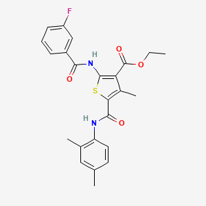 molecular formula C24H23FN2O4S B3462638 ethyl 5-{[(2,4-dimethylphenyl)amino]carbonyl}-2-[(3-fluorobenzoyl)amino]-4-methyl-3-thiophenecarboxylate 