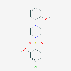 molecular formula C18H21ClN2O4S B346264 1-[(4-Chloro-2-methoxyphenyl)sulfonyl]-4-(2-methoxyphenyl)piperazine CAS No. 459422-33-4