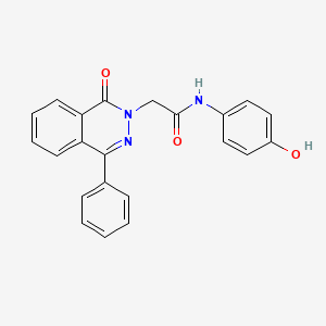 molecular formula C22H17N3O3 B3462684 N-(4-hydroxyphenyl)-2-(1-oxo-4-phenylphthalazin-2(1H)-yl)acetamide 