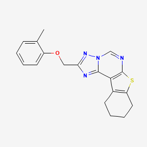 molecular formula C19H18N4OS B3462701 2-[(2-methylphenoxy)methyl]-8,9,10,11-tetrahydro[1]benzothieno[3,2-e][1,2,4]triazolo[1,5-c]pyrimidine 