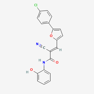 molecular formula C20H13ClN2O3 B3462712 3-[5-(4-chlorophenyl)-2-furyl]-2-cyano-N-(2-hydroxyphenyl)acrylamide 