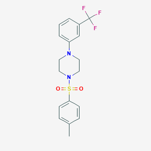 molecular formula C18H19F3N2O2S B346272 1-(p-Tolylsulphonyl)-4-(3-(trifluoromethyl)phenyl)piperazine CAS No. 83863-48-3
