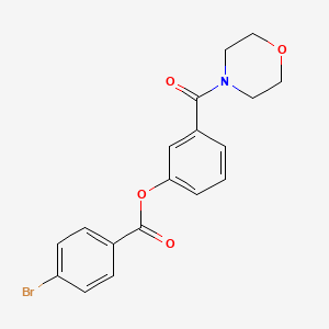 molecular formula C18H16BrNO4 B3462736 3-(4-morpholinylcarbonyl)phenyl 4-bromobenzoate 