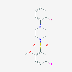 molecular formula C17H18FIN2O3S B346274 1-(2-Fluorophenyl)-4-(5-iodo-2-methoxybenzenesulfonyl)piperazine CAS No. 496016-04-7