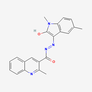 molecular formula C21H18N4O2 B3462746 N-(2-hydroxy-1,5-dimethylindol-3-yl)imino-2-methylquinoline-3-carboxamide 