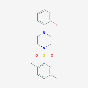 molecular formula C18H21FN2O2S B346275 1-[(2,5-Dimethylphenyl)sulfonyl]-4-(2-fluorophenyl)piperazine CAS No. 496019-97-7