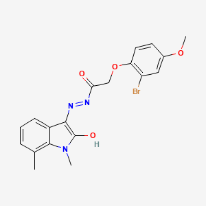 2-(2-bromo-4-methoxyphenoxy)-N'-(1,7-dimethyl-2-oxo-1,2-dihydro-3H-indol-3-ylidene)acetohydrazide