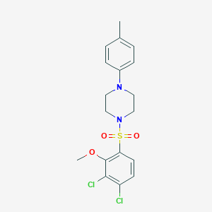 molecular formula C18H20Cl2N2O3S B346279 1-(3,4-Dichloro-2-methoxybenzenesulfonyl)-4-(4-methylphenyl)piperazine CAS No. 496020-04-3