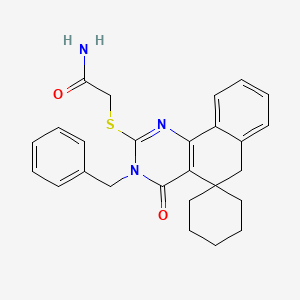 2-(3-benzyl-4-oxospiro[6H-benzo[h]quinazoline-5,1'-cyclohexane]-2-yl)sulfanylacetamide