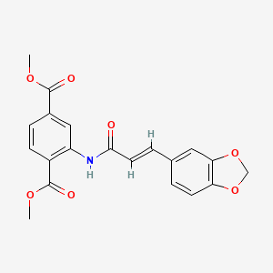 molecular formula C20H17NO7 B3462801 dimethyl 2-{[3-(1,3-benzodioxol-5-yl)acryloyl]amino}terephthalate 