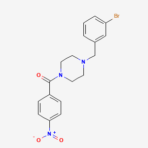 molecular formula C18H18BrN3O3 B3462827 1-[(3-BROMOPHENYL)METHYL]-4-(4-NITROBENZOYL)PIPERAZINE 