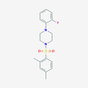 molecular formula C18H21FN2O2S B346284 1-[(2,4-Dimethylphenyl)sulfonyl]-4-(2-fluorophenyl)piperazine CAS No. 898065-26-4