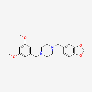 molecular formula C21H26N2O4 B3462843 1-(1,3-benzodioxol-5-ylmethyl)-4-(3,5-dimethoxybenzyl)piperazine 