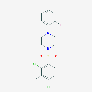 molecular formula C17H17Cl2FN2O2S B346285 1-(2,4-Dichloro-3-methylbenzenesulfonyl)-4-(2-fluorophenyl)piperazine CAS No. 693236-30-5