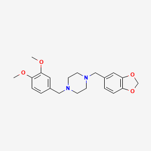 1-[(2H-1,3-BENZODIOXOL-5-YL)METHYL]-4-[(3,4-DIMETHOXYPHENYL)METHYL]PIPERAZINE