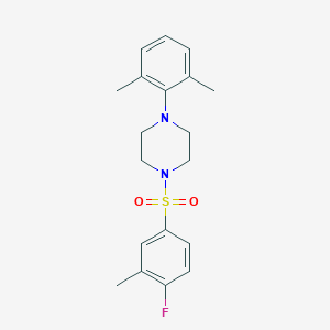 molecular formula C19H23FN2O2S B346292 1-(2,6-Dimethylphenyl)-4-[(4-fluoro-3-methylphenyl)sulfonyl]piperazine CAS No. 682762-64-7