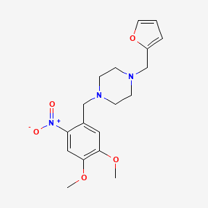 1-(4,5-dimethoxy-2-nitrobenzyl)-4-(2-furylmethyl)piperazine