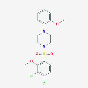 molecular formula C18H20Cl2N2O4S B346293 1-[(3,4-Dichloro-2-methoxyphenyl)sulfonyl]-4-(2-methoxyphenyl)piperazine 