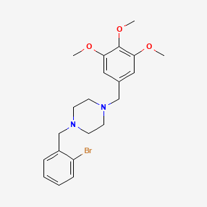 molecular formula C21H27BrN2O3 B3462959 1-[(2-Bromophenyl)methyl]-4-[(3,4,5-trimethoxyphenyl)methyl]piperazine 