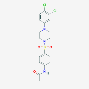 molecular formula C18H19Cl2N3O3S B346298 N-(4-{[4-(3,4-dichlorophenyl)piperazin-1-yl]sulfonyl}phenyl)acetamide CAS No. 681854-75-1
