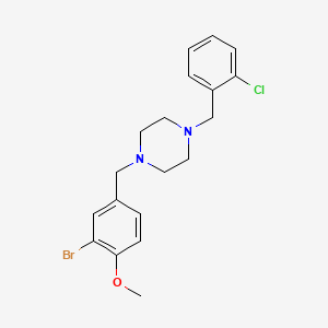 1-[(3-Bromo-4-methoxyphenyl)methyl]-4-[(2-chlorophenyl)methyl]piperazine