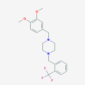 1-(3,4-dimethoxybenzyl)-4-[2-(trifluoromethyl)benzyl]piperazine