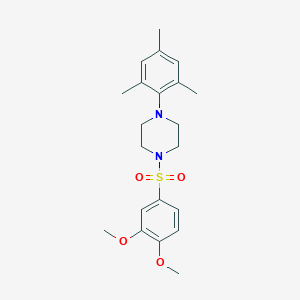 molecular formula C21H28N2O4S B346301 1-(3,4-Dimethoxyphenyl)sulfonyl-4-(2,4,6-trimethylphenyl)piperazine CAS No. 691381-37-0