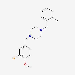 molecular formula C20H25BrN2O B3463014 1-[(3-Bromo-4-methoxyphenyl)methyl]-4-[(2-methylphenyl)methyl]piperazine 