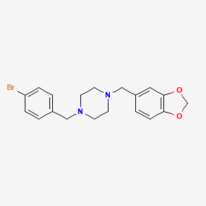 molecular formula C19H21BrN2O2 B3463022 1-(1,3-苯二氧杂环-5-基甲基)-4-(4-溴苄基)哌嗪 