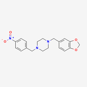 molecular formula C19H21N3O4 B3463029 1-[(2H-1,3-BENZODIOXOL-5-YL)METHYL]-4-[(4-NITROPHENYL)METHYL]PIPERAZINE 