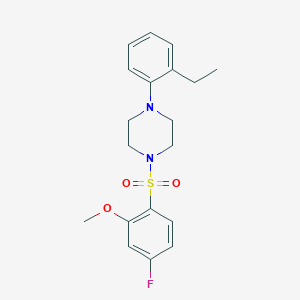molecular formula C19H23FN2O3S B346303 1-(2-Ethylphenyl)-4-(4-fluoro-2-methoxyphenyl)sulfonylpiperazine CAS No. 701217-52-9