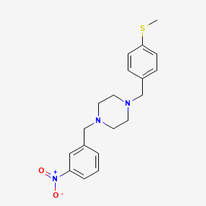 1-{[4-(METHYLSULFANYL)PHENYL]METHYL}-4-[(3-NITROPHENYL)METHYL]PIPERAZINE