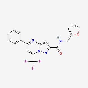 molecular formula C19H13F3N4O2 B3463065 N-(furan-2-ylmethyl)-5-phenyl-7-(trifluoromethyl)pyrazolo[1,5-a]pyrimidine-2-carboxamide 