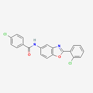 molecular formula C20H12Cl2N2O2 B3463072 4-chloro-N-[2-(2-chlorophenyl)-1,3-benzoxazol-5-yl]benzamide 