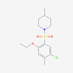 molecular formula C15H22ClNO3S B346308 4-Chloro-5-methyl-2-[(4-methyl-1-piperidinyl)sulfonyl]phenyl ethyl ether 