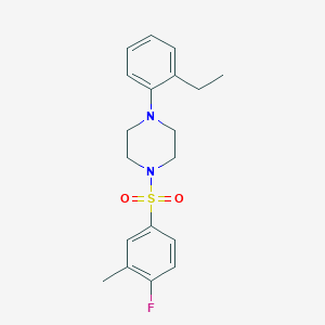 molecular formula C19H23FN2O2S B346309 1-(2-Ethylphenyl)-4-[(4-fluoro-3-methylphenyl)sulfonyl]piperazine CAS No. 701927-35-7