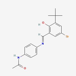 molecular formula C19H21BrN2O2 B3463091 N-{4-[(5-bromo-3-tert-butyl-2-hydroxybenzylidene)amino]phenyl}acetamide 