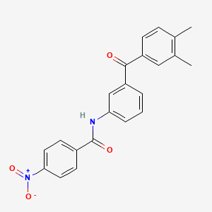 molecular formula C22H18N2O4 B3463100 N~1~-[3-(3,4-DIMETHYLBENZOYL)PHENYL]-4-NITROBENZAMIDE 